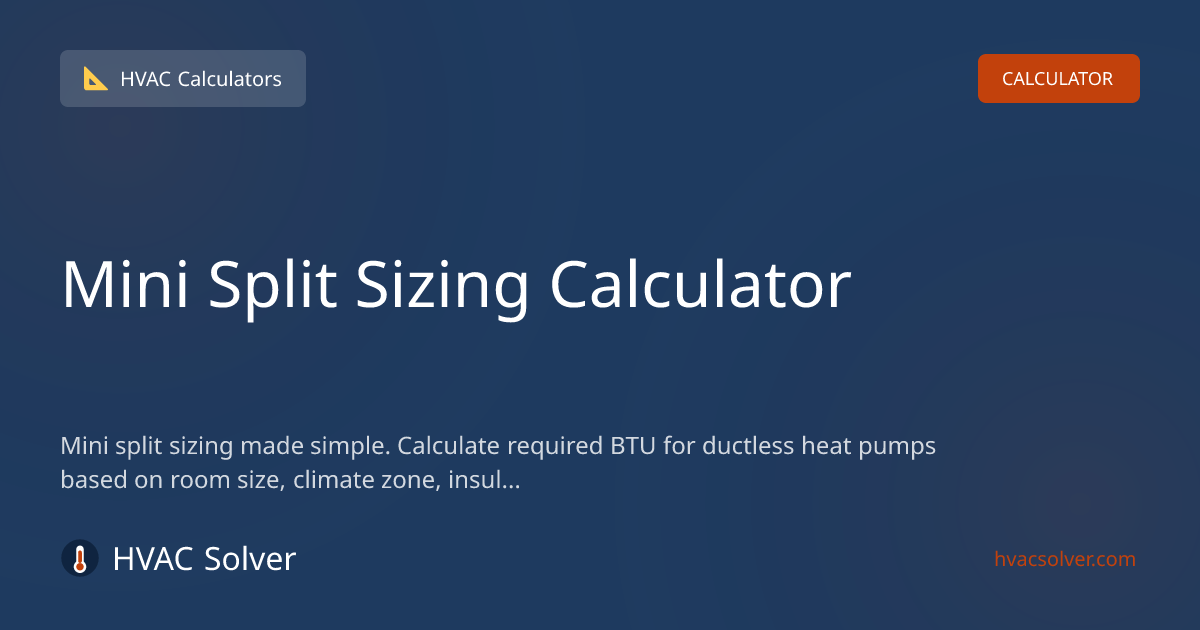 Mini Split Sizing Calculator — How Many BTU Mini Split | HVACSolver